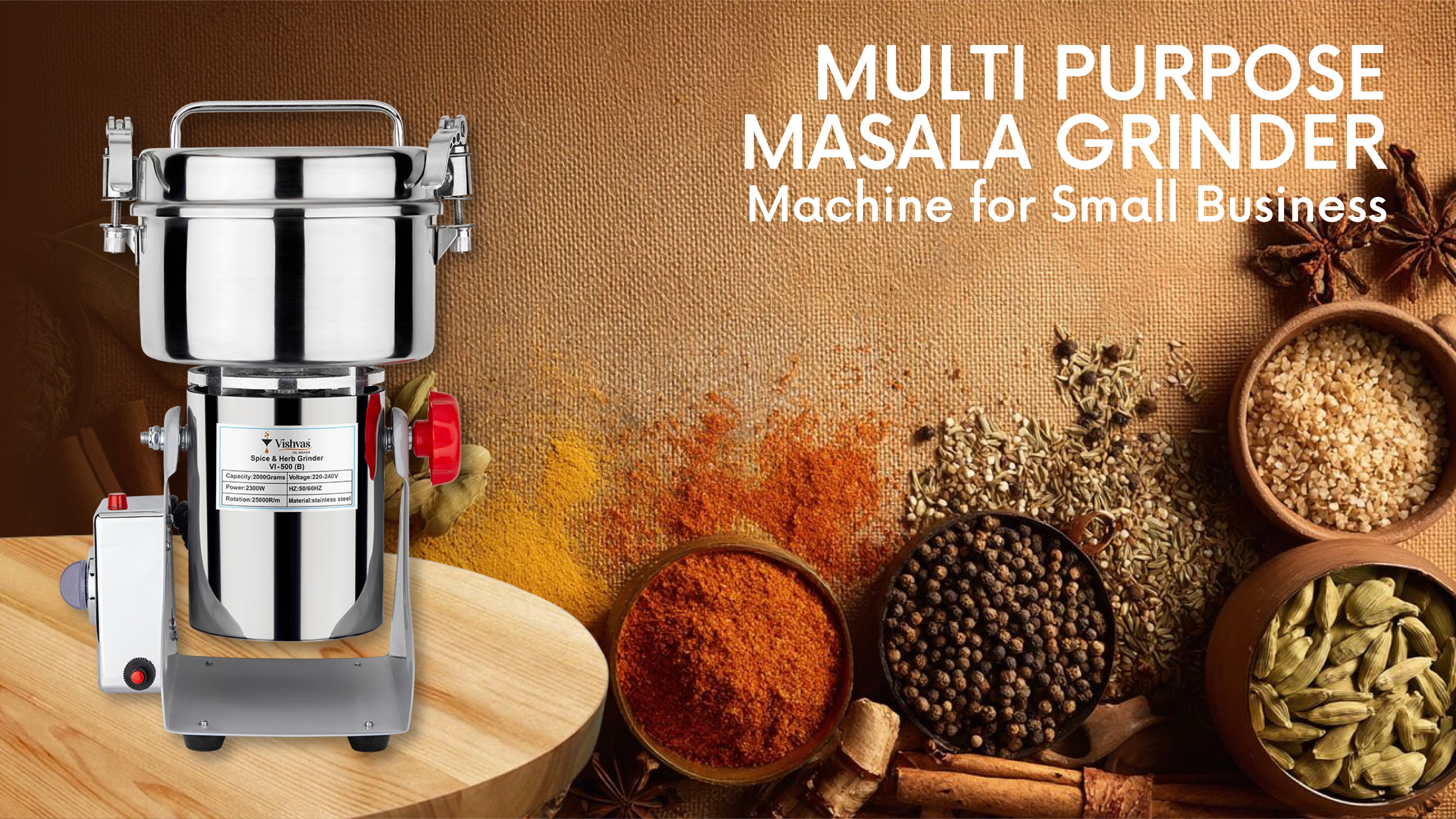 Multi Purpose Masala Grinder Machine for Small Business